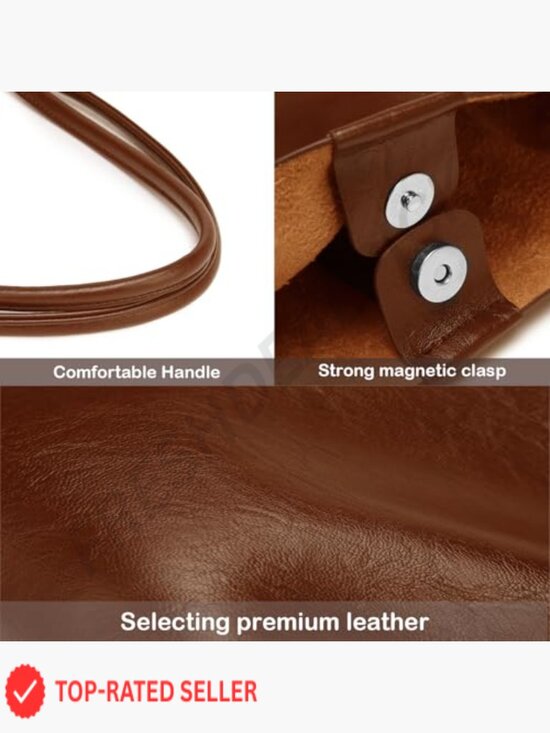 The 7 Best Women Soft Leather Tote Bag Large Capacity Elegant Commuter Work Travel Purse